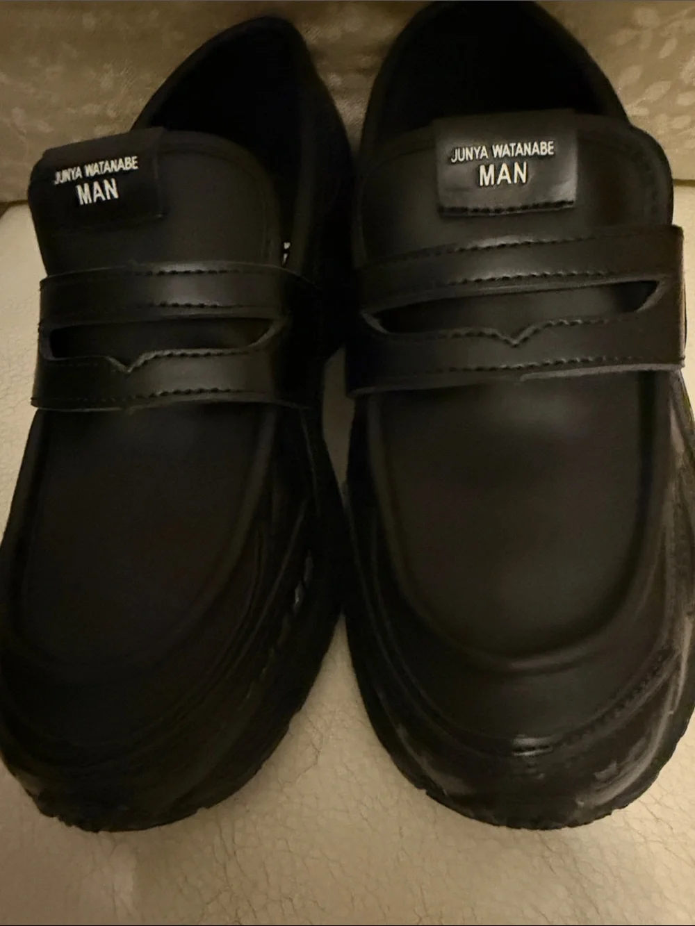Junya Watanabe MAN Black Leather Penny Loafers